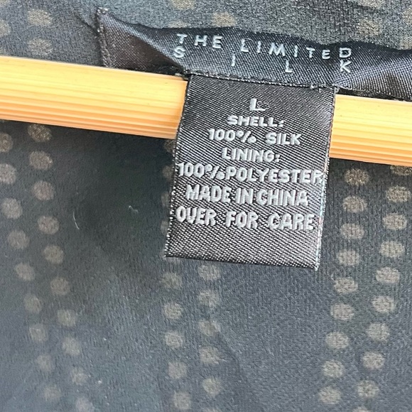 Vtg Y2K The Limited Blouse 100% SILK Draped bust Top Ruffle Flared Sleeves LG - Picture 3 of 6